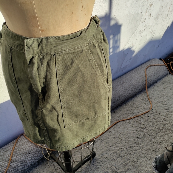Olive Adjustable Waist Denim Mini Skirt 28 - Picture 7 of 10